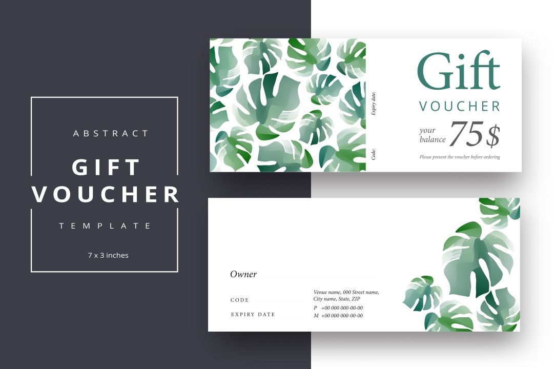 A Gift Voucher With Tropical Leaves on It — Sign Media Solutions in Ballina, NSW
