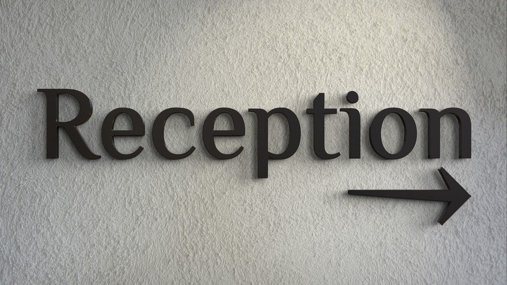 A Reception Sign With an Arrow Pointing to the Right — Sign Media Solutions in Ballina, NSW