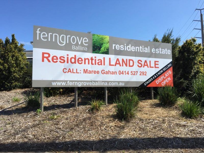A Billboard for Ferngrove Balina Residential Land Sale — Sign Media Solutions in Ballina, NSW