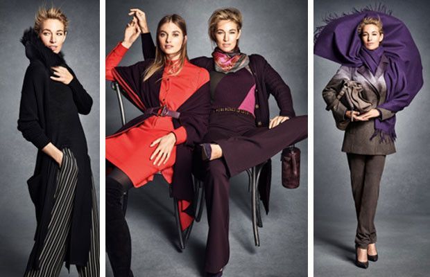 A collage of four pictures of women in different outfits
