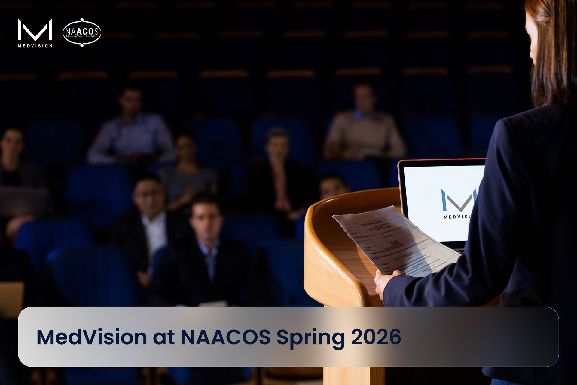 MedVision team members showcasing QuickCap 7 at a healthcare benefits conference booth.