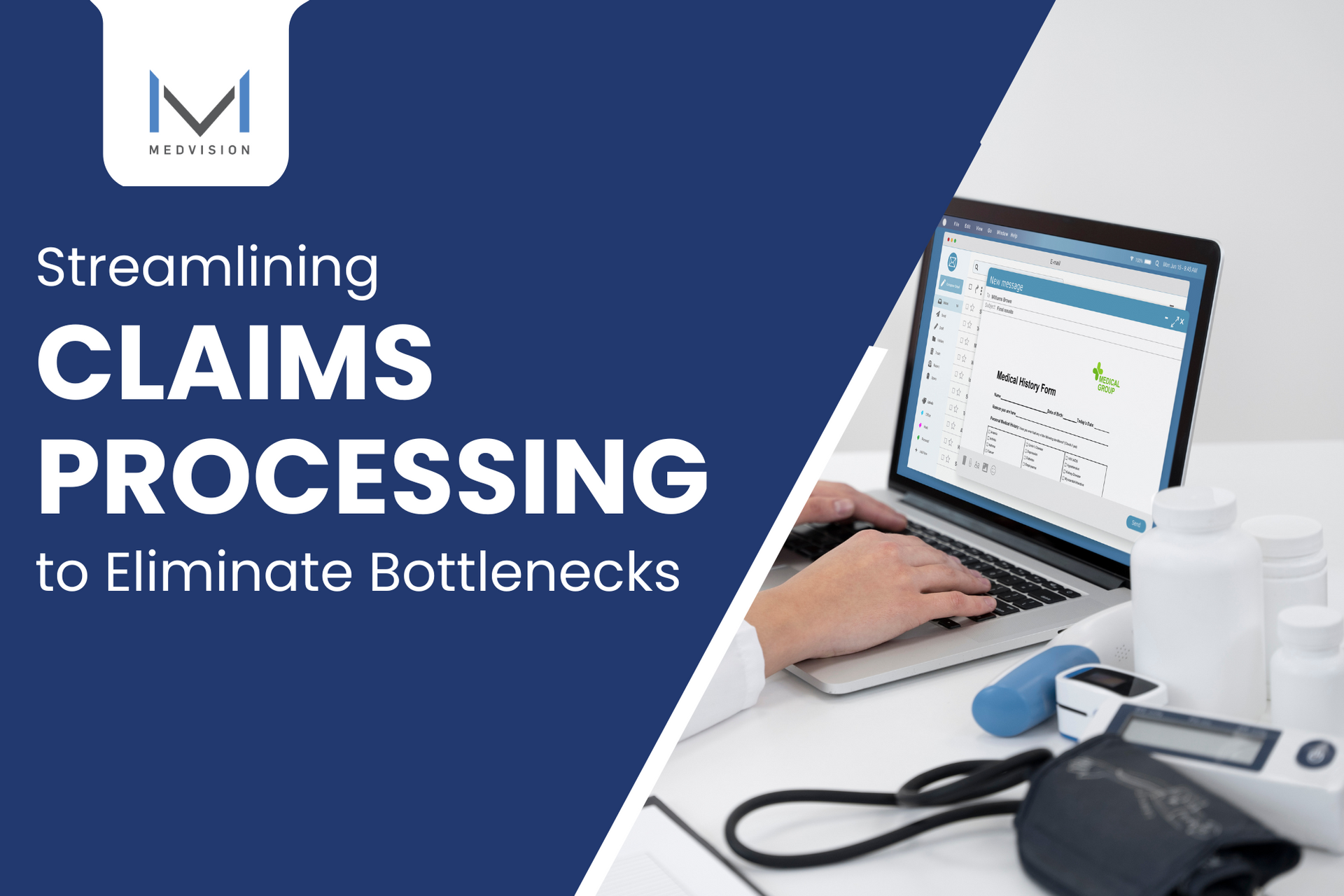 A physician utilizing process automation software to review and process their patient’s claims.