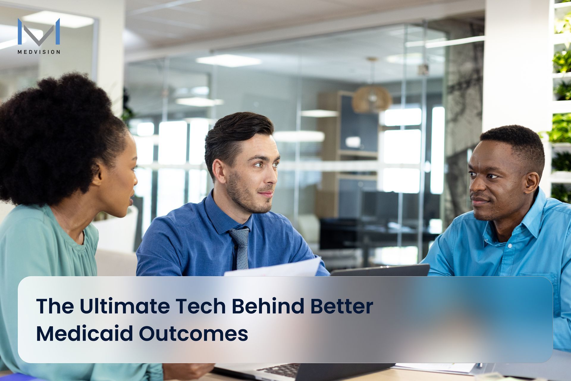 Medicaid health plan team reviewing integrated value-based care dashboard for population health management