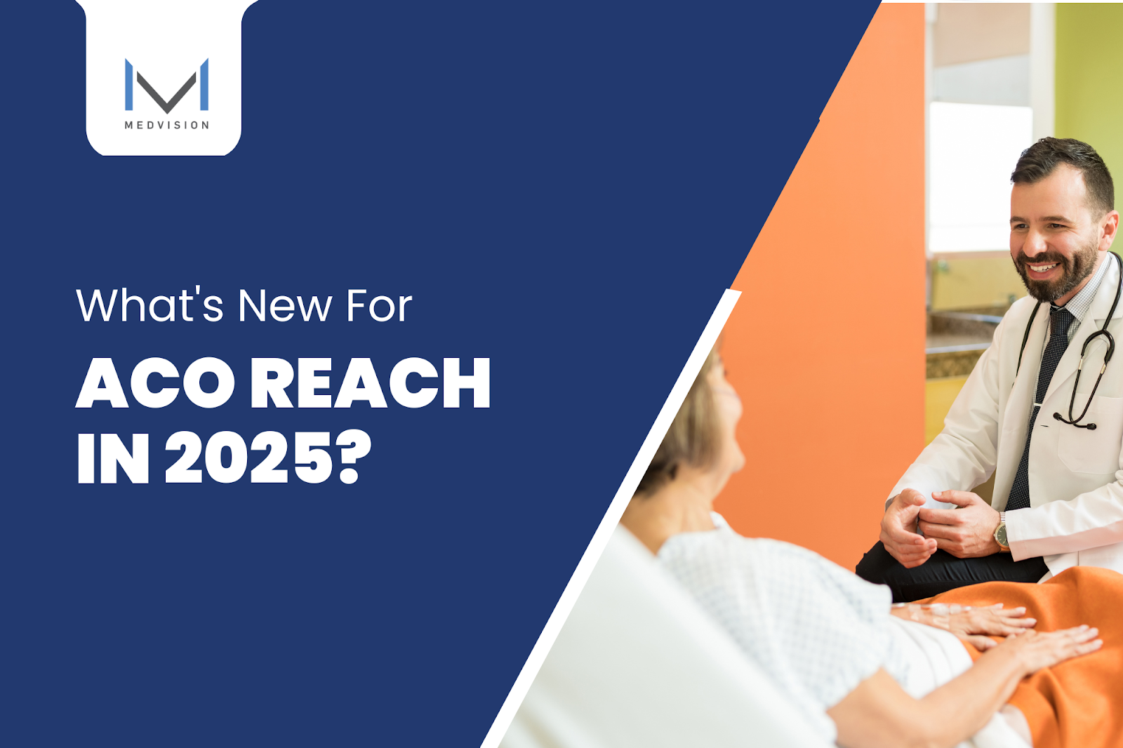 A doctor discusses care plans with patients, emphasizing coordinated care under the ACO REACH model.
