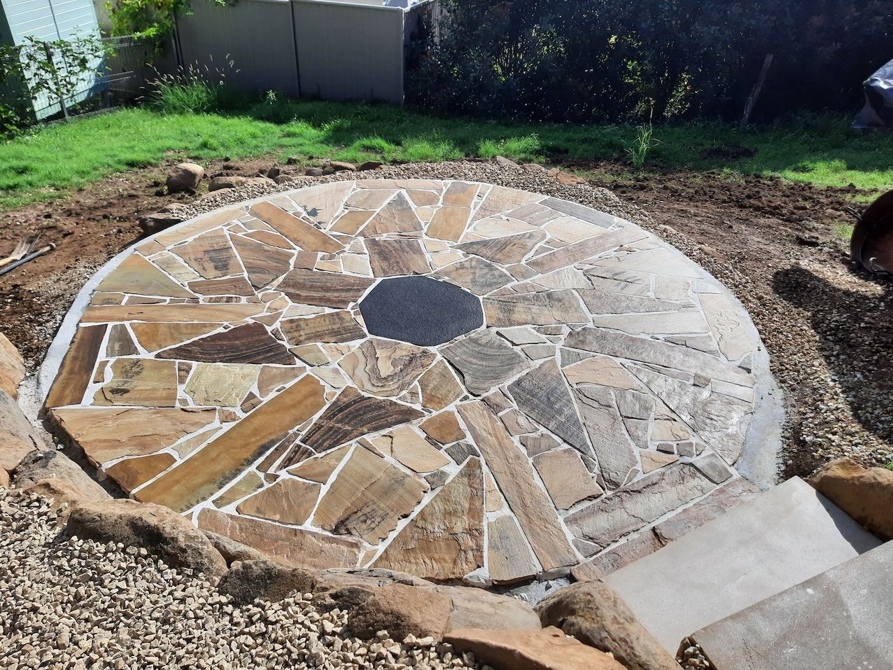 Beautiful Unique Stone Cut Feature — Full Circle Landscaping in Uki, NSW