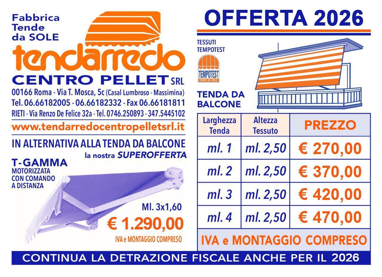 Offerta tende da sole Roma