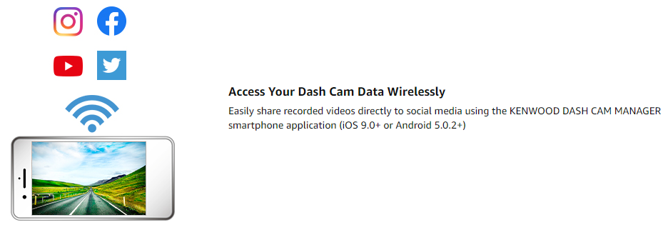 Kenwood DRV HD Car Dash Cam  smartphone app plus data wireless BY TIRE DISCOUNT NO CREDIT NEEDED
