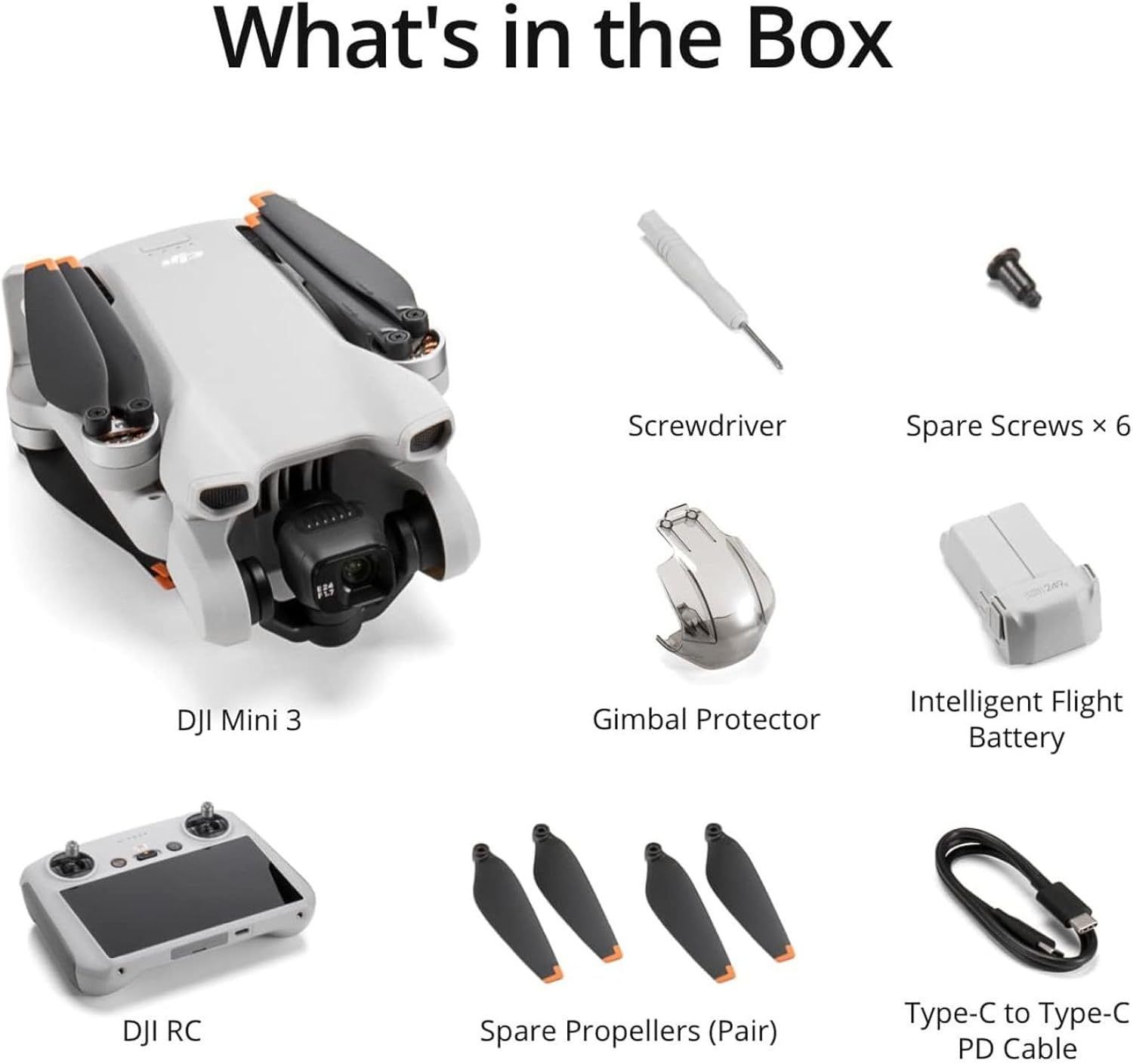 DJI MINI 3 WHATS IN THE BOX