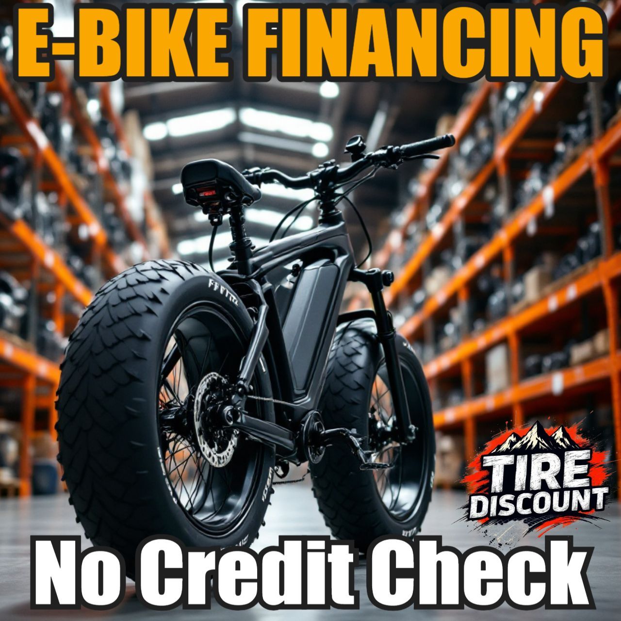 A tire discount warehouse full of electric bikes in Palo Alto, CA