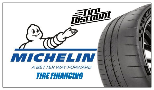 an advertisement for michelin tire financing with a michelin logo