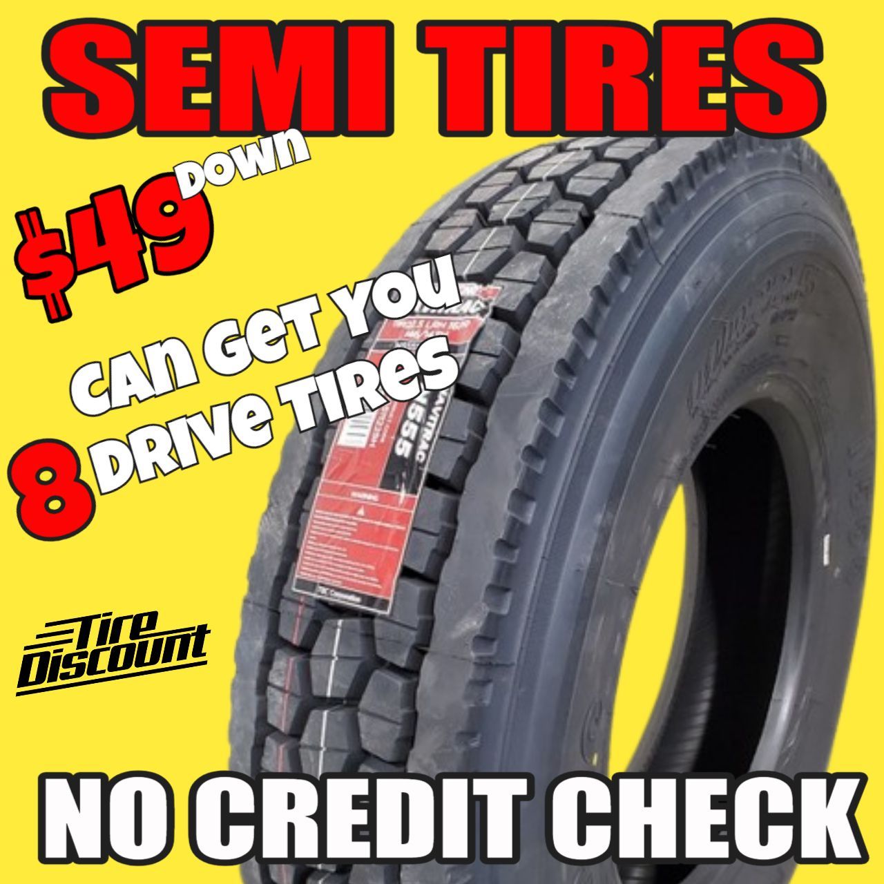 Nebraska Commercial Semi Tires No Credit Check Financing 18-WHEELER HEAVY-DUTY BIG-RIG SEMI TRUCKING TIRES, Nebraska - CHEAP SEMI SEMI-TRACTOR-TRAILER 