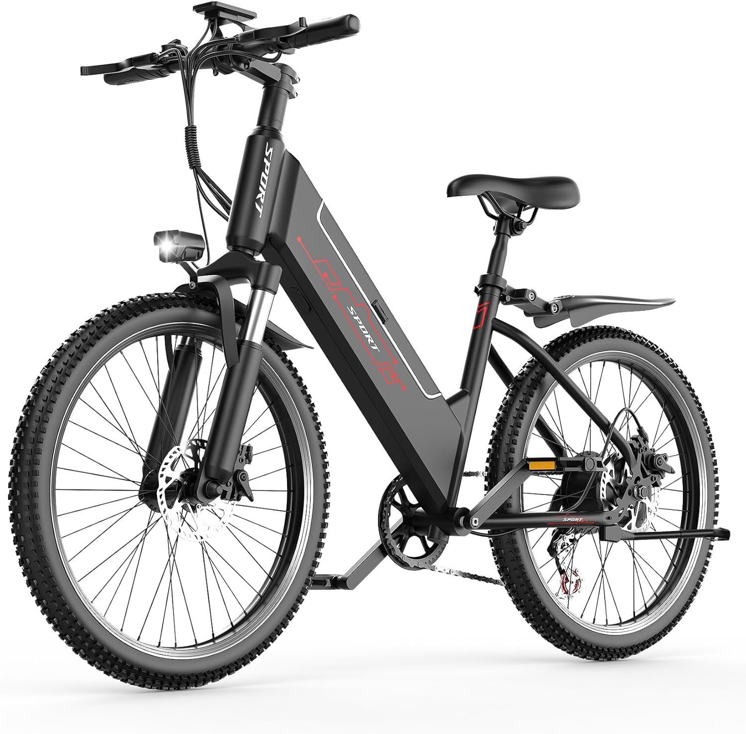 TD SPORT electric bike with large tires on a white background.