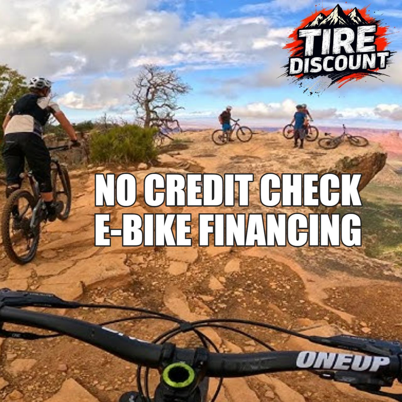 riding ebikes in the mountains of Austin Texas. No credit check financing with Tire Discount