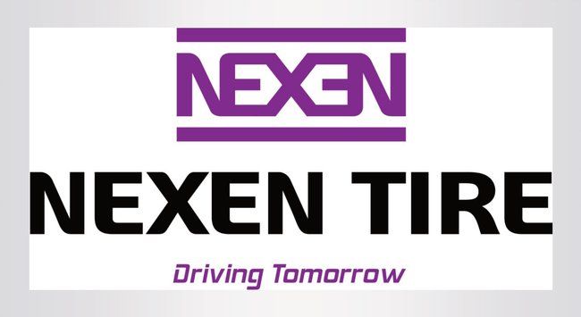a purple and white logo for nexen tire