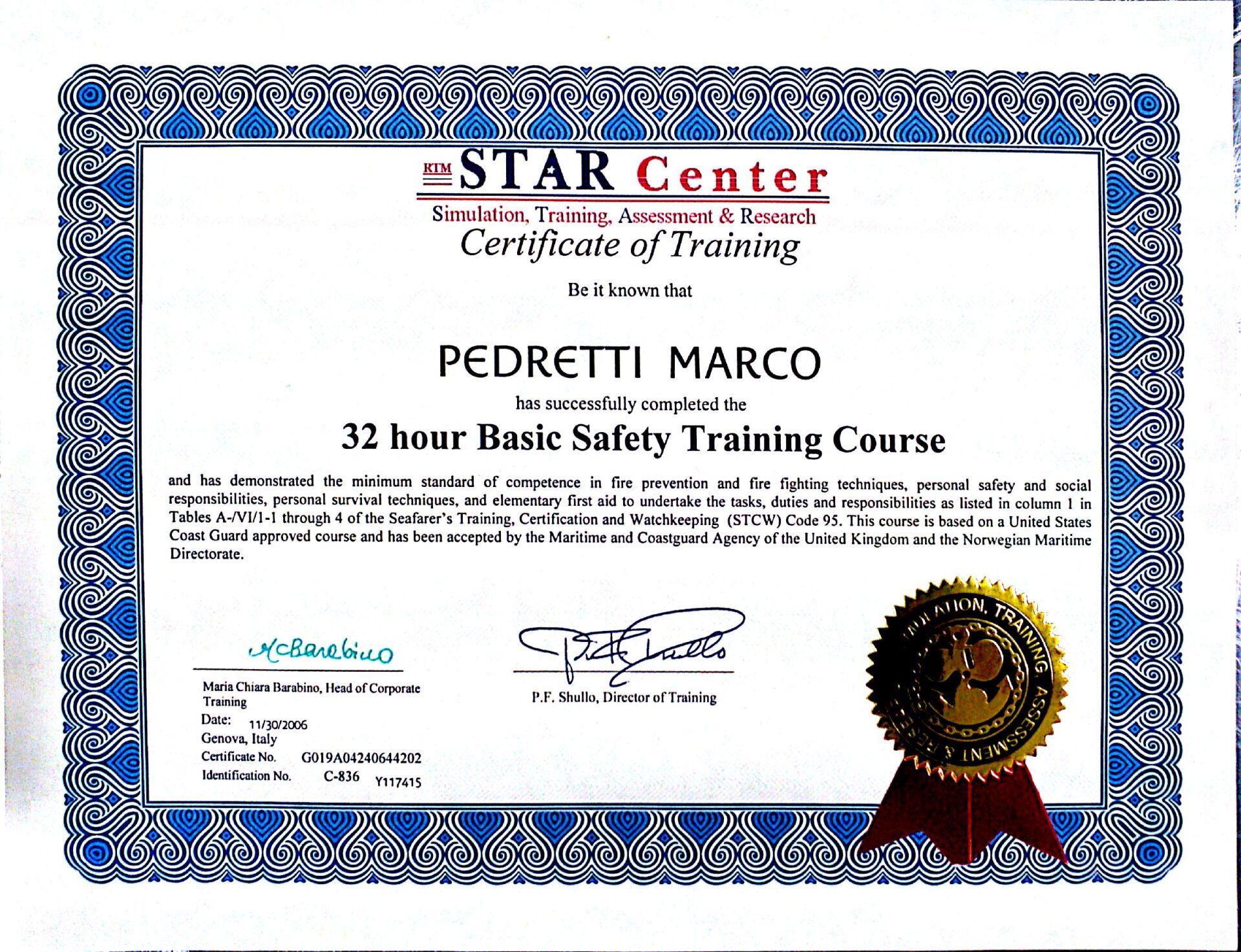 certificate 32 hours basic safety training course