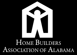 Home Builders Association of Alabama logo with white house-shaped icon and text on black background