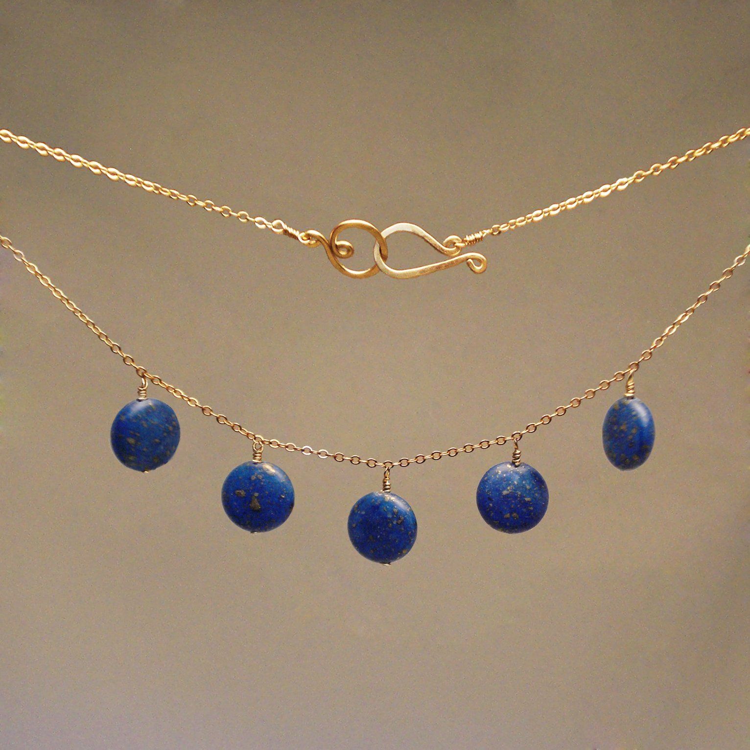 Lapis Lazuli Gem Drop Necklace