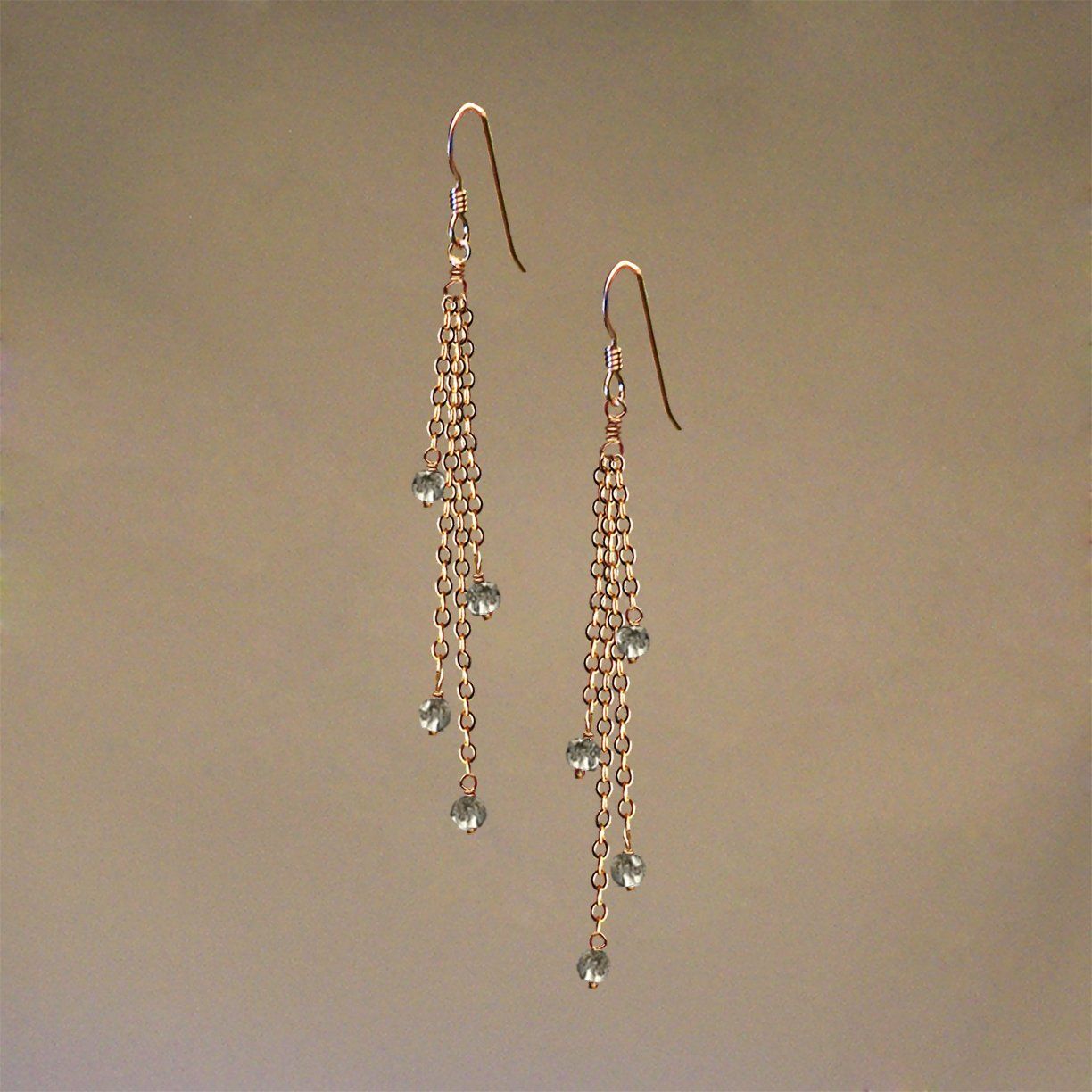 Rainshower Earrings w Healing Gems