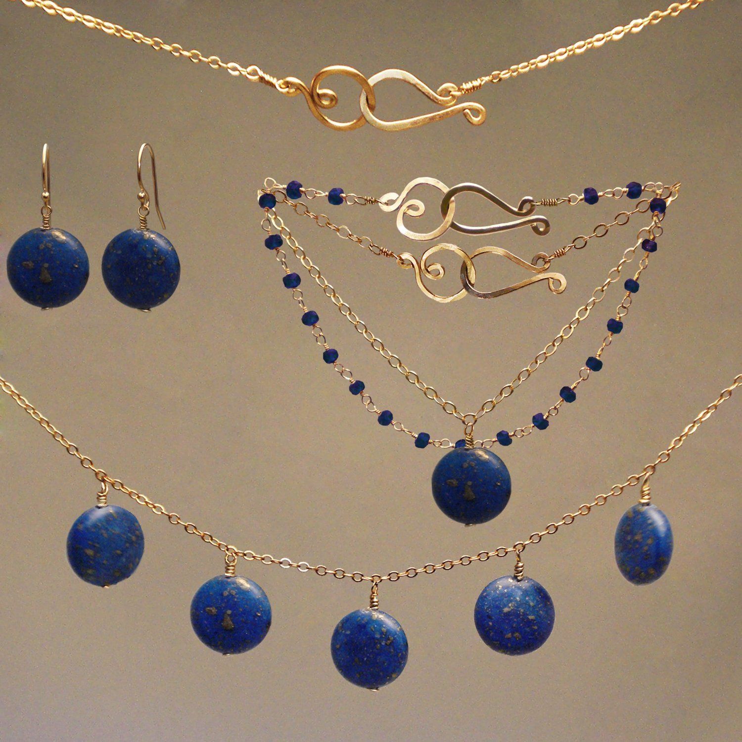 Lapis Lazuli Gem Drop Earrings
