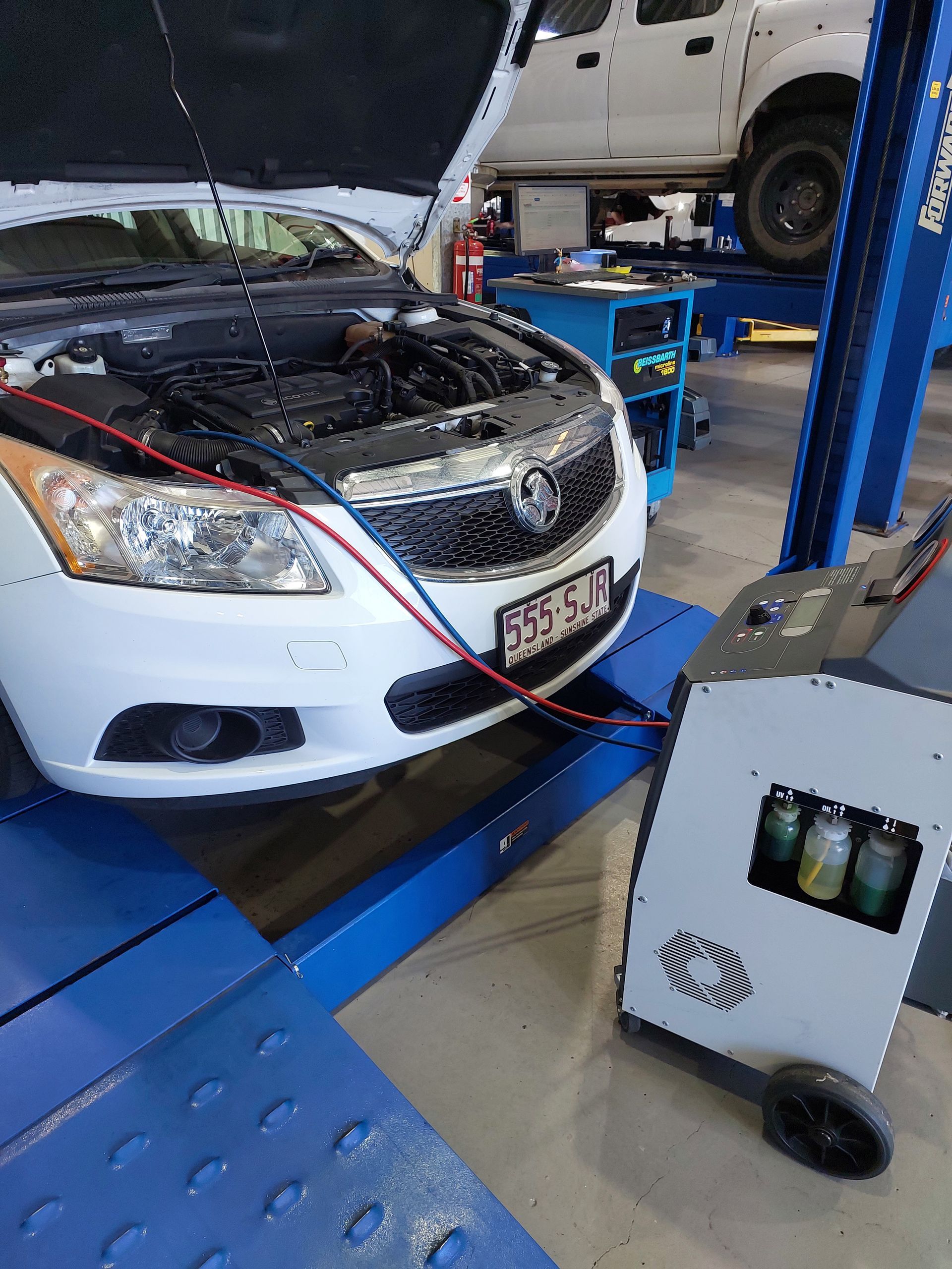 A Holden Is Having It's Air Conditioning Unit Fixed— Marcoola Tyre & Mechanical In Marcoola, QLD