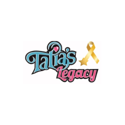 A logo for talia 's legacy with a gold ribbon