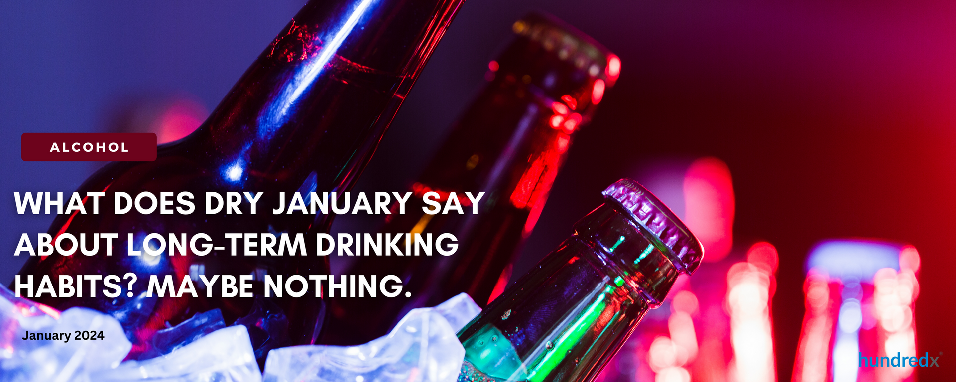 A bottle of alcohol is sitting in ice and says what does dry january say about long-term drinking habits maybe nothing