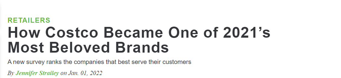 Costco became one of 2021 's most beloved brands