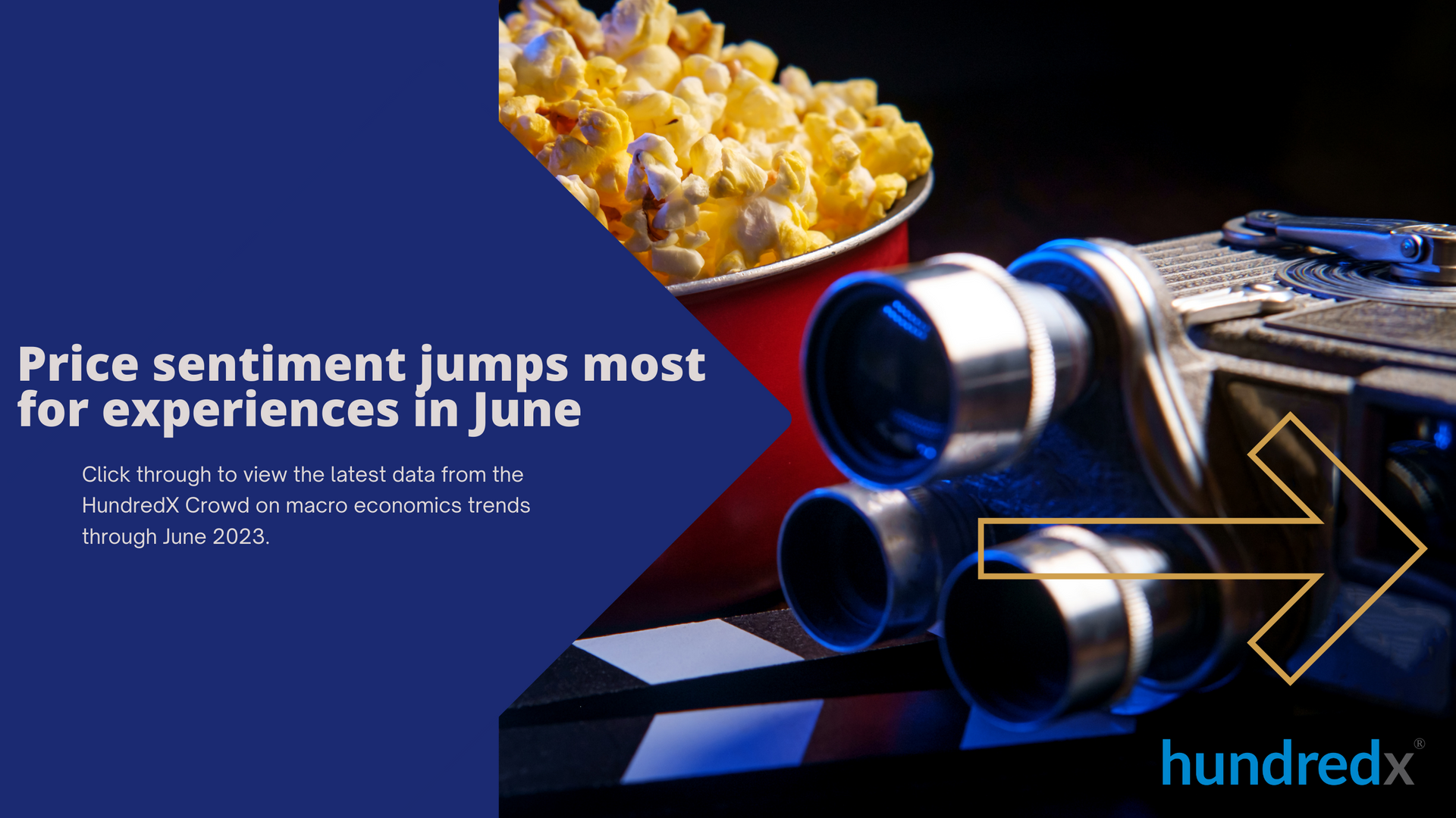 A poster that says price sentiment jumps most for experiences in june