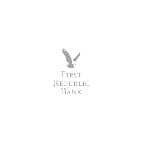 The first republic bank logo is a silhouette of an eagle flying in the air.