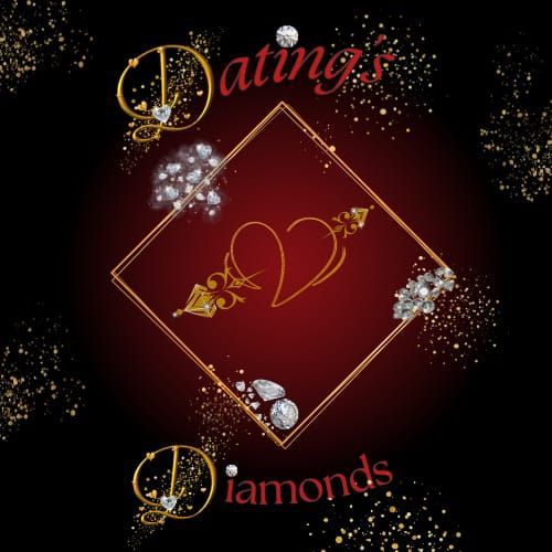 A red background with diamonds and the words dating 's diamonds