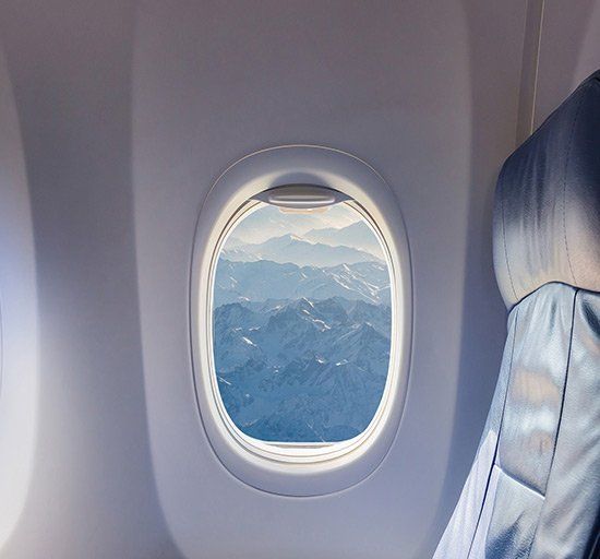 Aircraft Accident Attorney — Airplane and window view  in Chicago, IL
