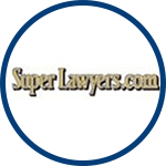 Super Lawyers logo within a blue circle. The text 