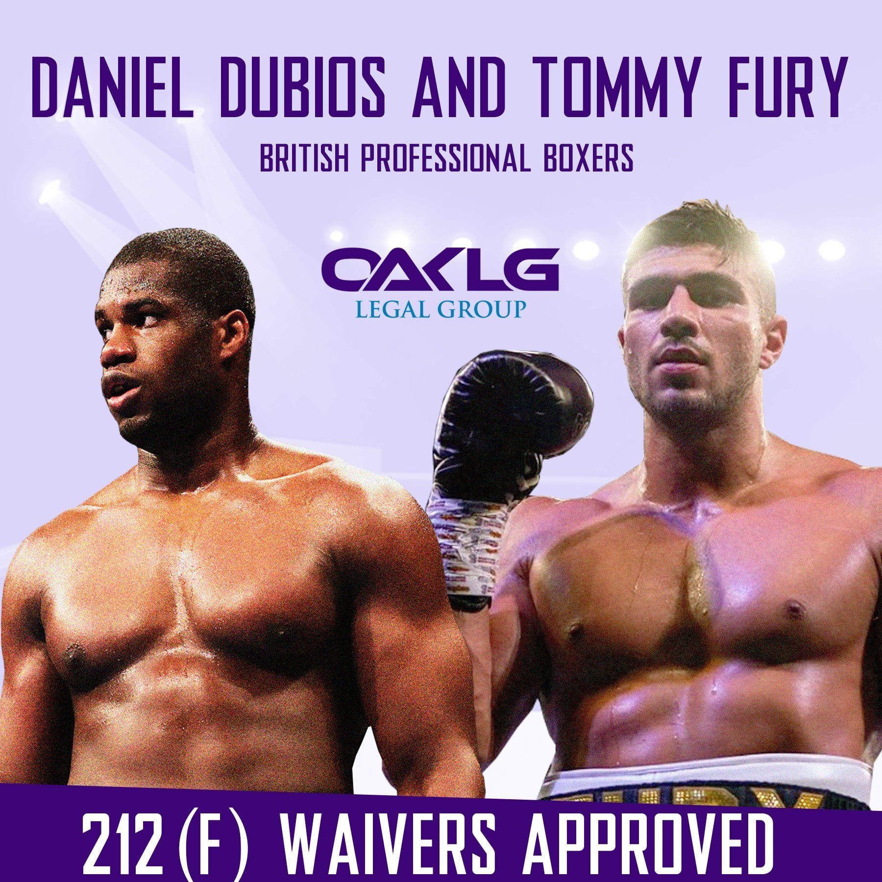 A poster for a boxing match between daniel dubios and tommy fury