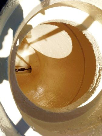 A close up of a circular object with a hole in the middle