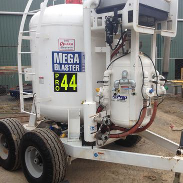 A white mega blaster with the number 44 on it