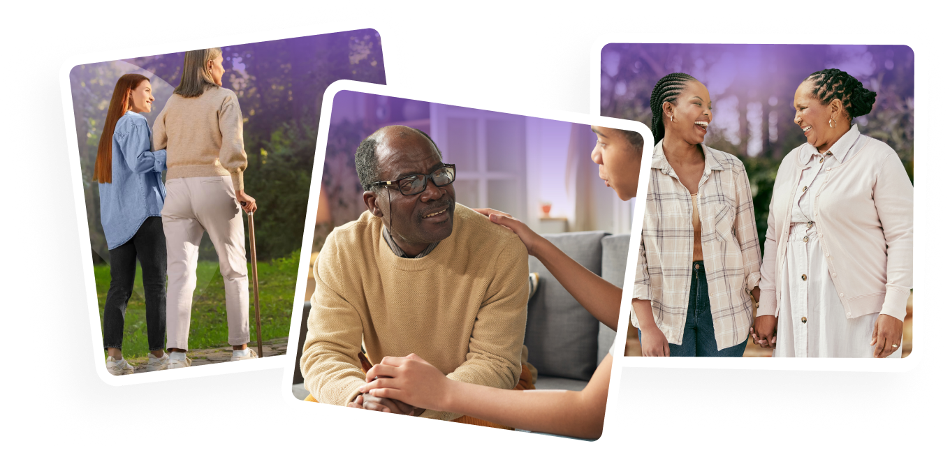 Caregivers providing compassionate in-home support to older adults