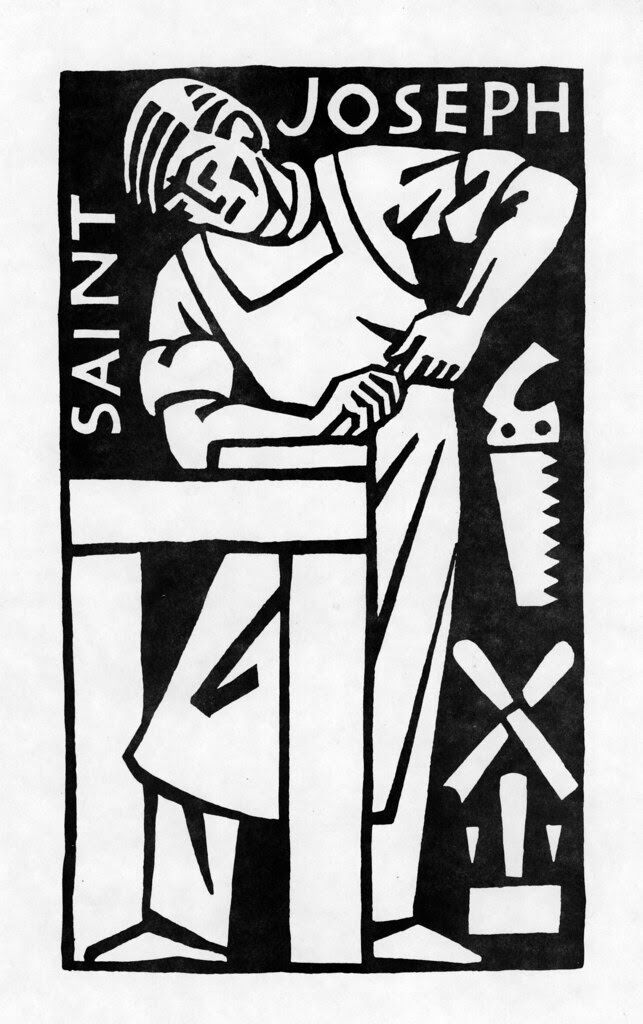 Ade Bethune print of St. Joseph