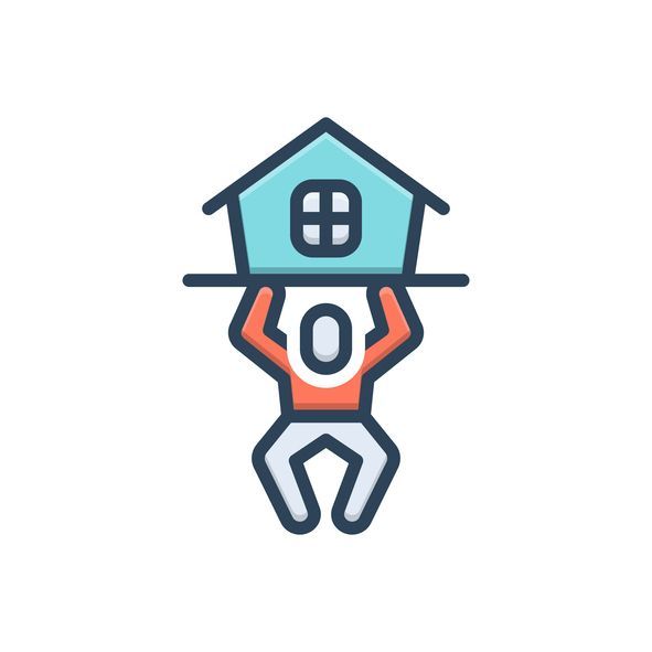 A yellow house with a white check mark on it.