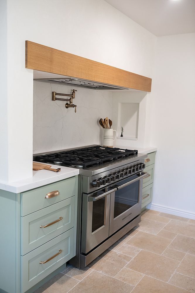 Full kitchen remodel in San Diego by Team Renovate . sage brush cabinets  -full range