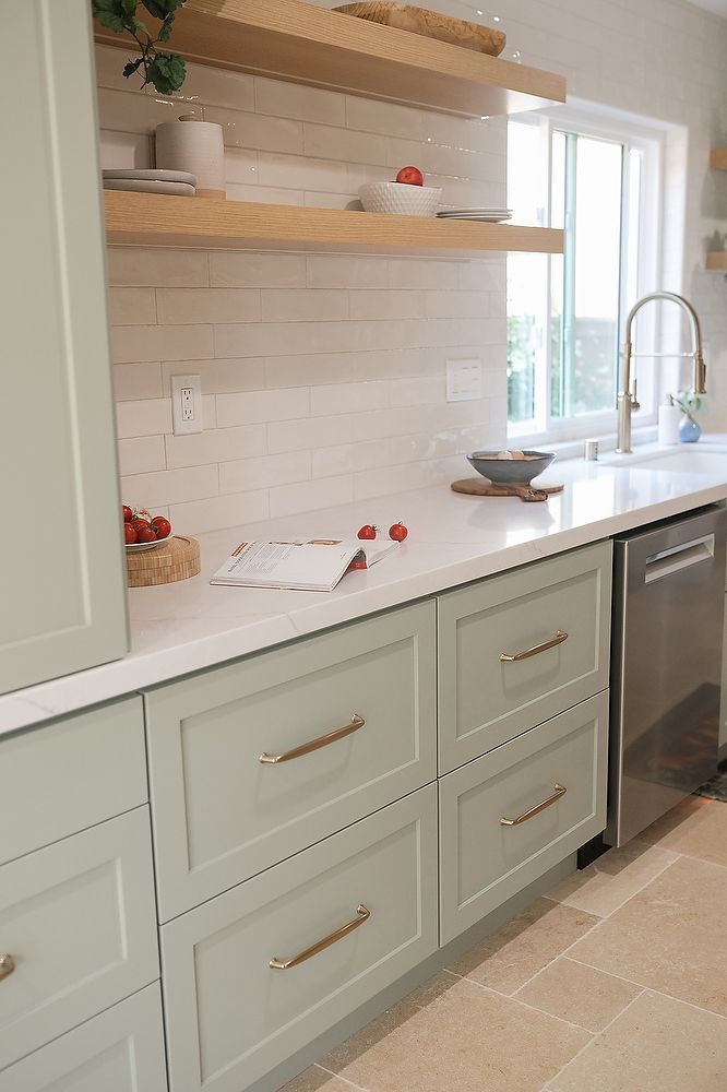 Full kitchen remodel in SanDiego by Team Renovate . sage brush cabinets   open kitchen design