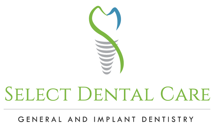 A logo for select dental care general and implant dentistry