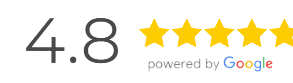 A 4.8 star rating is powered by google.