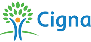 A logo for cigna with a tree and a person