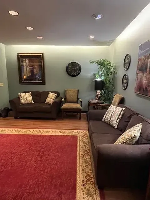 Shot of BBHC Facility's clean and modern reception area.