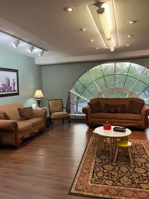 BBHC Facility's colorful and inviting waiting room designed for children and teenagers.