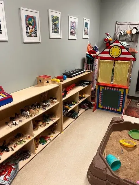 BBHC Facility's art therapy space with various art supplies and creative materials