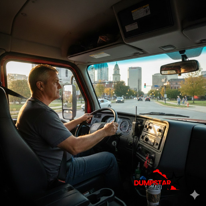 Illustration of items that fit in a 15-yard dumpster (furniture, appliances, renovation debris)