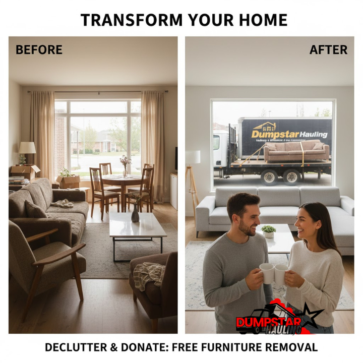 Show the impact of decluttering with free furniture removal