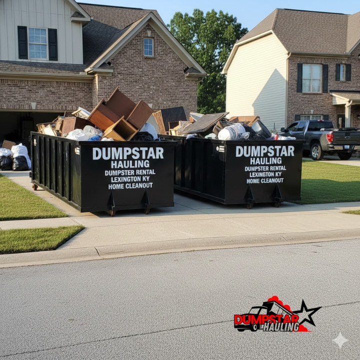 Side-by-side comparison of free dumpable items versus items requiring a dumpster rental Lexington KY