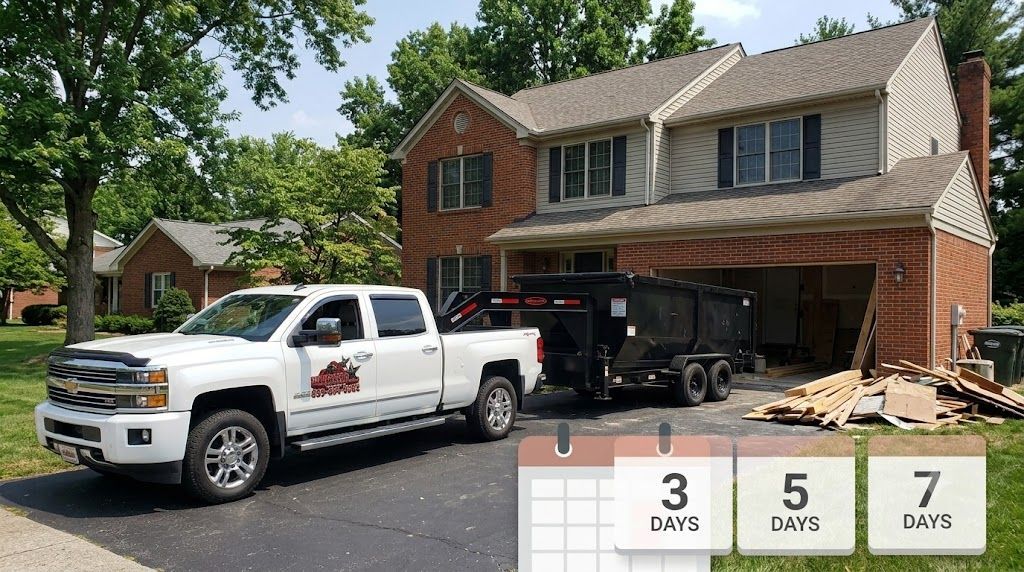 Dumpstar Hauling roll-off dumpster available for flexible rental periods in Lexington Kentucky